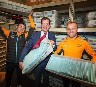 O'Ward, Rosenqvist Help Mail Famous 'Blue Envelopes' to Fans