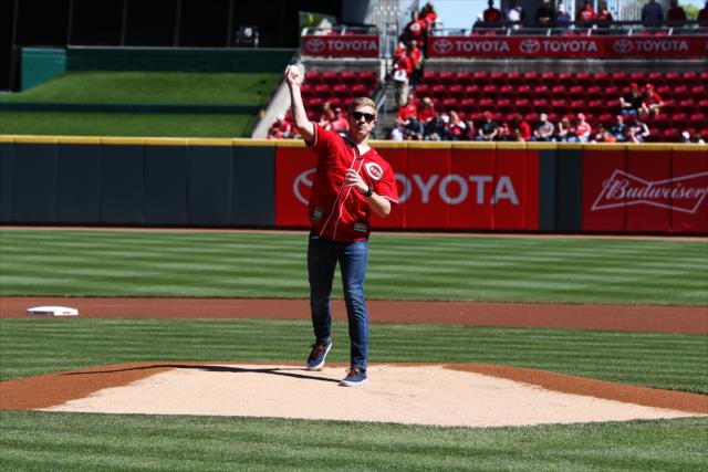 View Spencer Pigot - First Pitch - Cincinatti Reds - May 7 2017 Photos