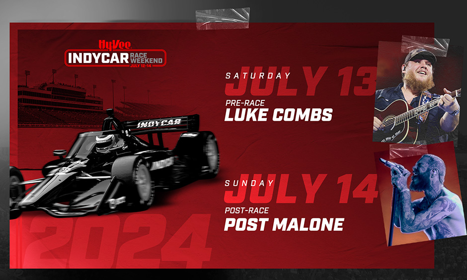 Luke Combs, Post Malone Set for Hy-Vee Race Weekend