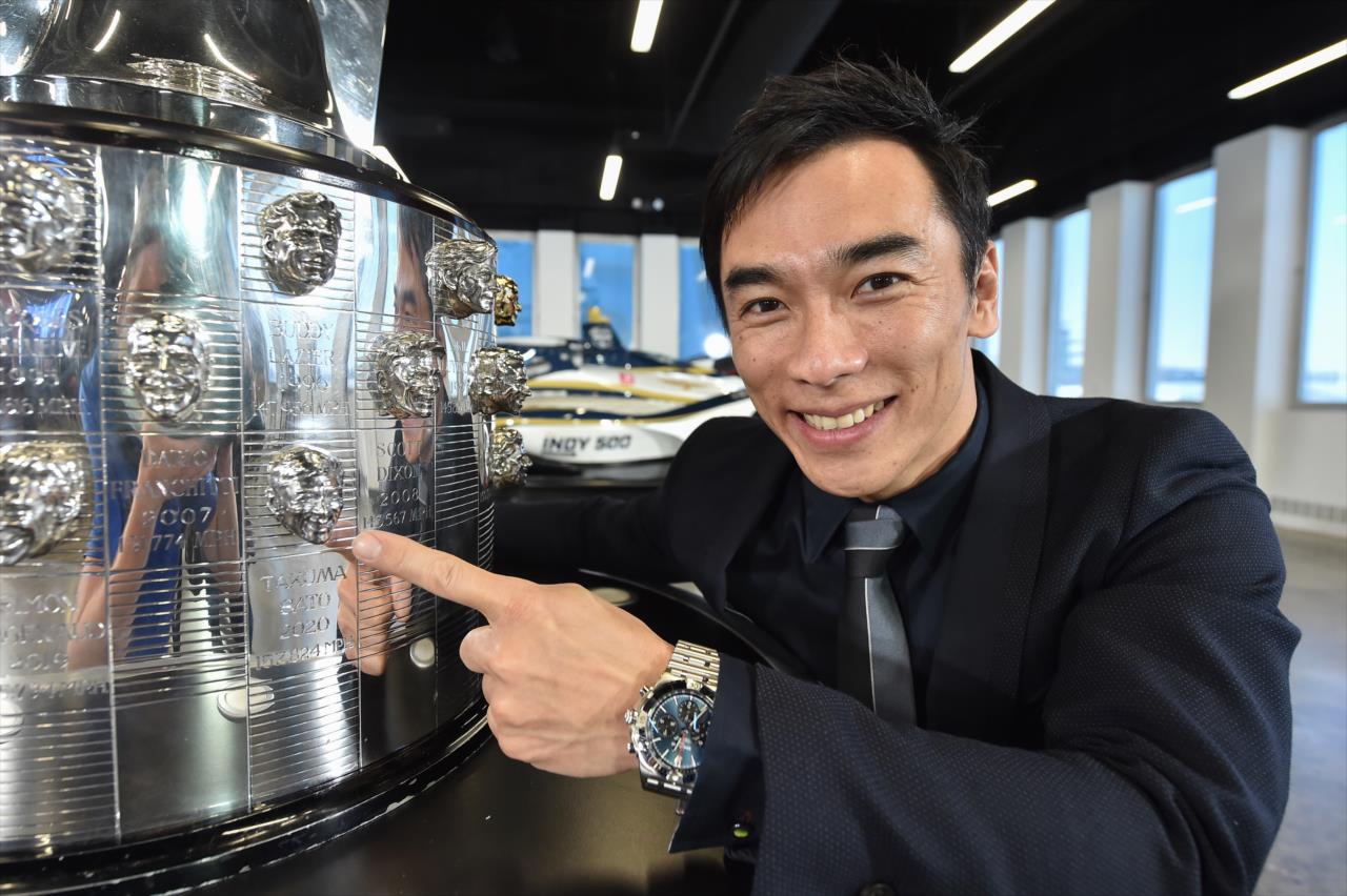 View Takuma Sato Likeness Unveiled on the Borg-Warner Trophy - Friday, February 19, 2020 Photos