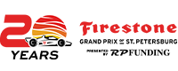 Logo for the 2024 Firestone Grand Prix of St. Petersburg presented by RP Funding
